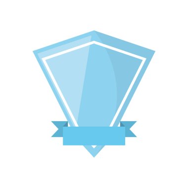 Mavi kalkan şerit şekli elmas boş