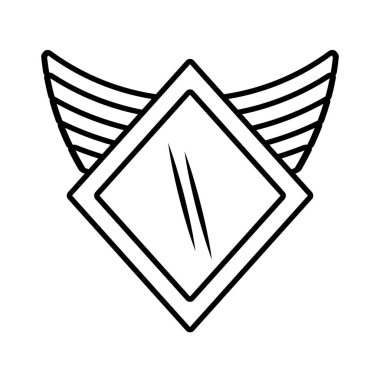 kalkan kanatlı güvenlik anahat boş