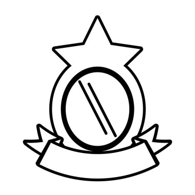 kalkan yuvarlak yıldız şerit anahat boş