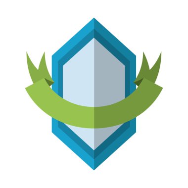 Mavi kalkan altıgen gölge ve yeşil şerit gölge