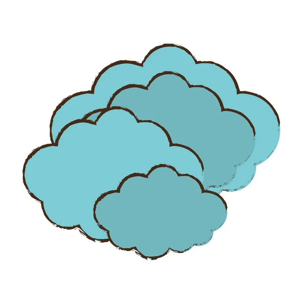 Cloud climate weather color sketch — Stock Vector