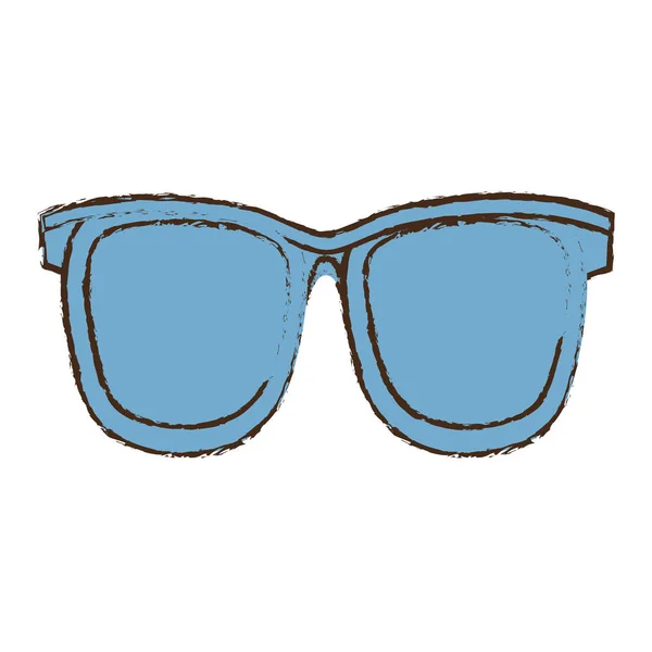 Solglasögon tillbehör resa färg skiss — Stock vektor