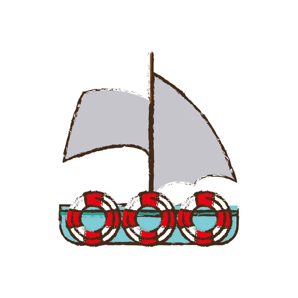 sailboat recreation travel color sketch