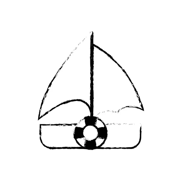 帆船娱乐旅行素描 — 图库矢量图片