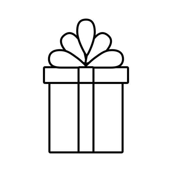 Gift box ribbon linear bow — Stock Vector