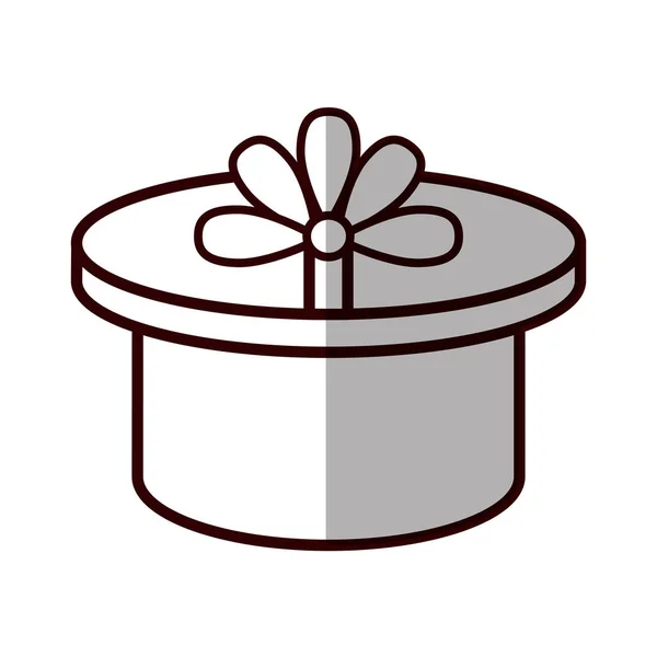 Round gift box ribbon festive shadow — Stock Vector