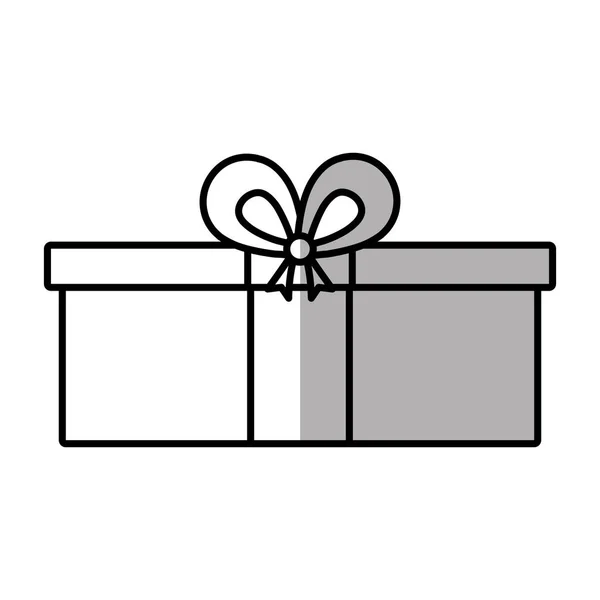 Caja de regalo cinta San Valentín fiesta sombra — Vector de stock