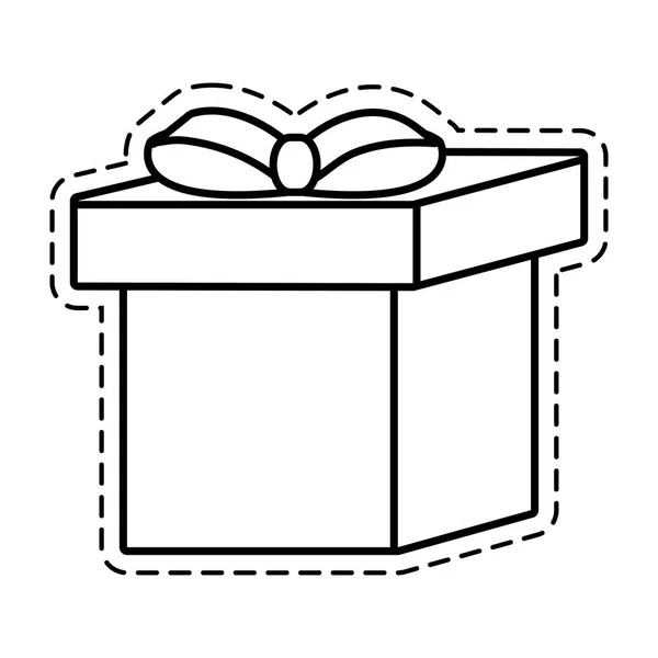 Caja de regalo cinta cubo línea de corte decorativo — Archivo Imágenes Vectoriales