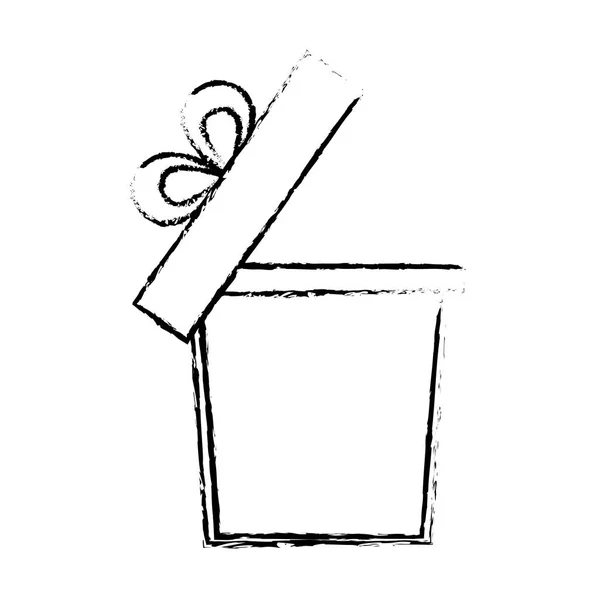 Ανοίξτε το πλαίσιο δώρο κορδέλα τόξο κόμμα σκίτσο — Διανυσματικό Αρχείο
