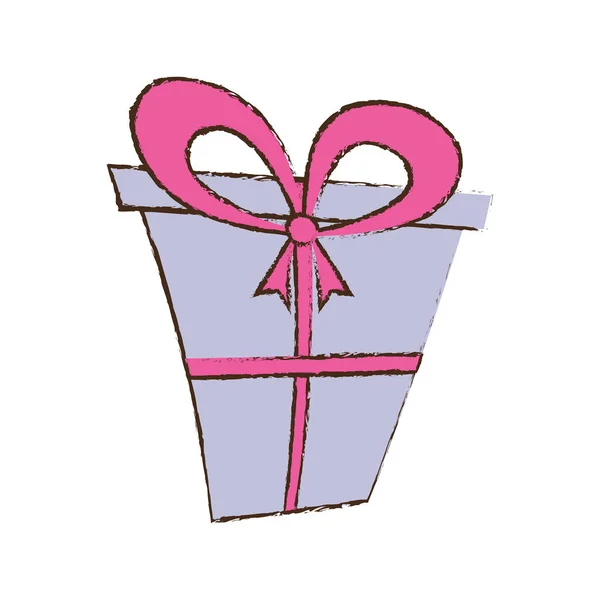 Colore regalo scatola nastro regalo di nozze schizzo — Vettoriale Stock