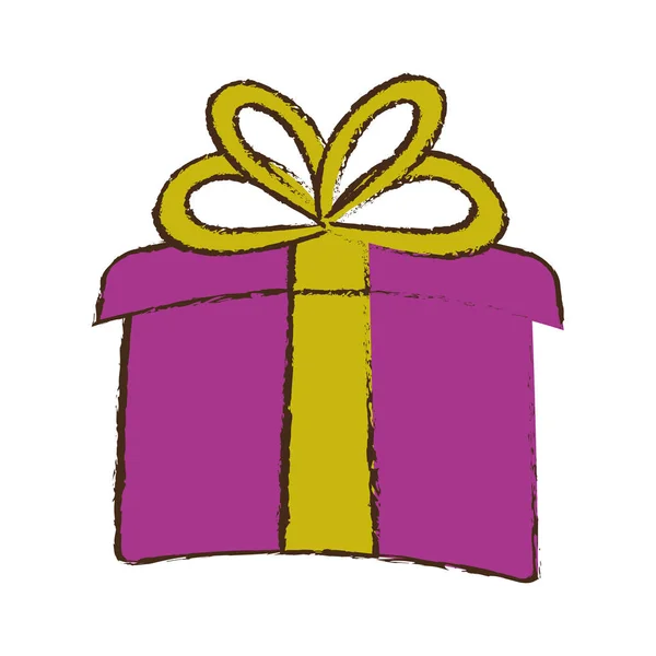 彩色礼品盒丝带情人节方素描 — 图库矢量图片