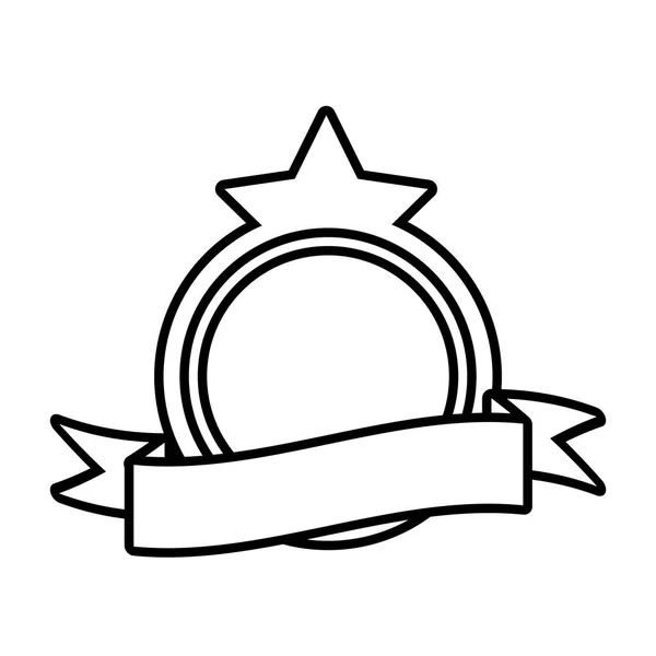 Escudo decorativo quadro estrela contorno vazio —  Vetores de Stock