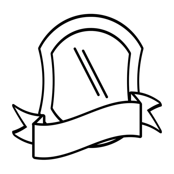 Щитовий захист емблеми контур порожній — стоковий вектор