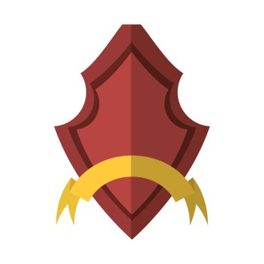 Kırmızı kalkan güvenlik şerit etiket gölge