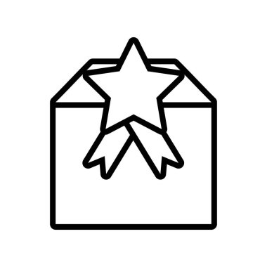 hediye kutusu küp yıldız şerit mevcut anahat