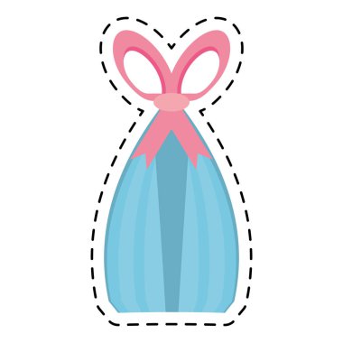 mavi hediye kutusu pembe yay sürpriz süs hattı noktalı