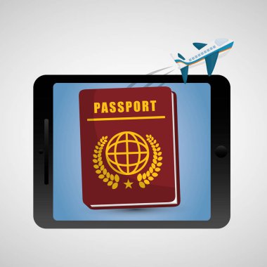 uçak pasaport tablet teknoloji seyahat