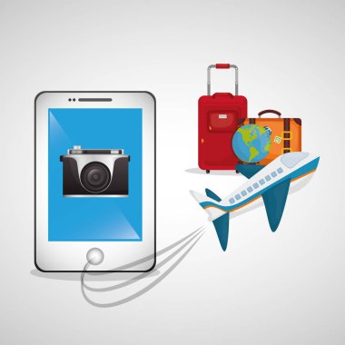 seyahat smartphone uçak kamera fotoğraf dünya Bagaj