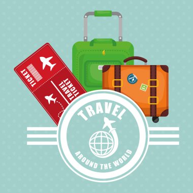 Dünya bilet bavul Bagaj etiketi seyahat