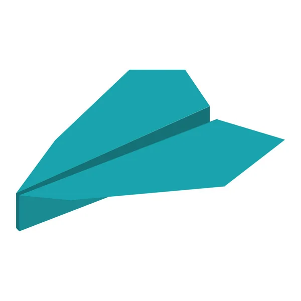 Blauw papier vliegtuig origami grappig — Stockvector