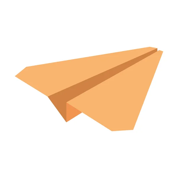 Gelbes Papierflugzeug symbolische Miniatur — Stockvektor