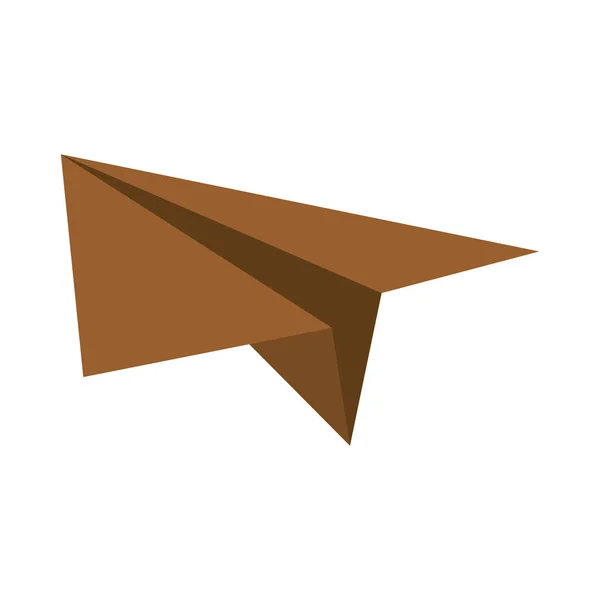Kahverengi kağıt uçak projesi başlatma — Stok Vektör