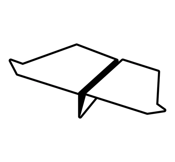 Papier Flugzeug Stil Modellierung Licht Umriss — Stockvektor