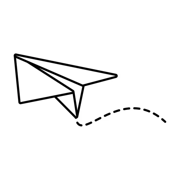 De start van het project van het vliegtuig van papier omhoog overzicht — Stockvector