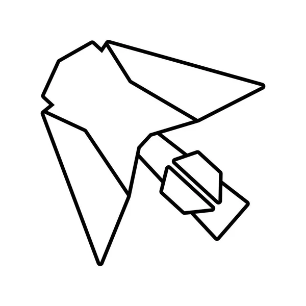 Linhas gerais da mosca da rota do lançamento de aeronaves de papel — Vetor de Stock