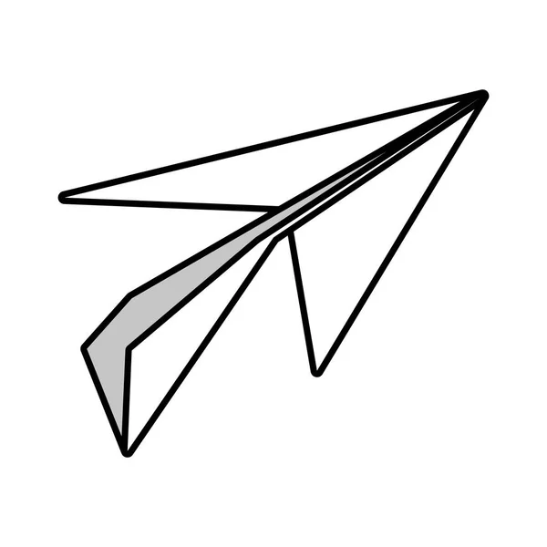 Kağıt Uçak origami yaratıcı anahat modelleme — Stok Vektör