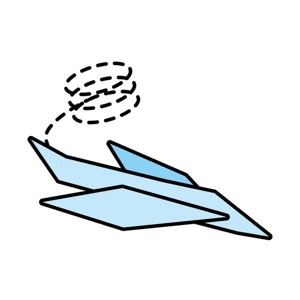 Паперовий літак діловий символ почати лінію пунктирною — стоковий вектор