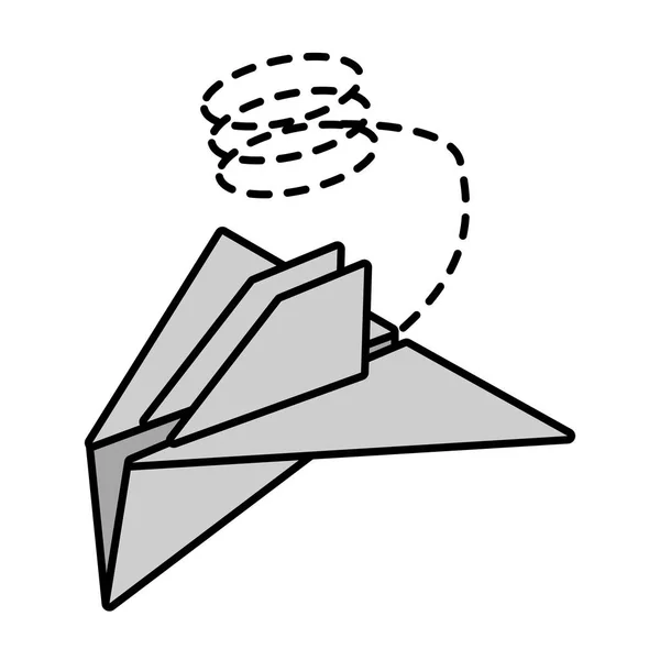 De start van het project van het vliegtuig van papier gestippelde lijn — Stockvector