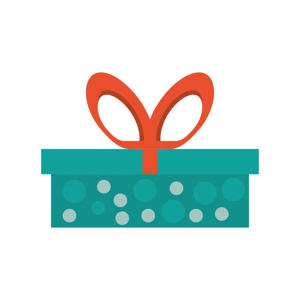 Caja de regalo de colores punteado arco rojo — Vector de stock