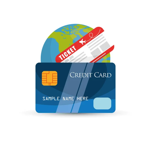 Weltreise mit Kreditkarte — Stockvektor