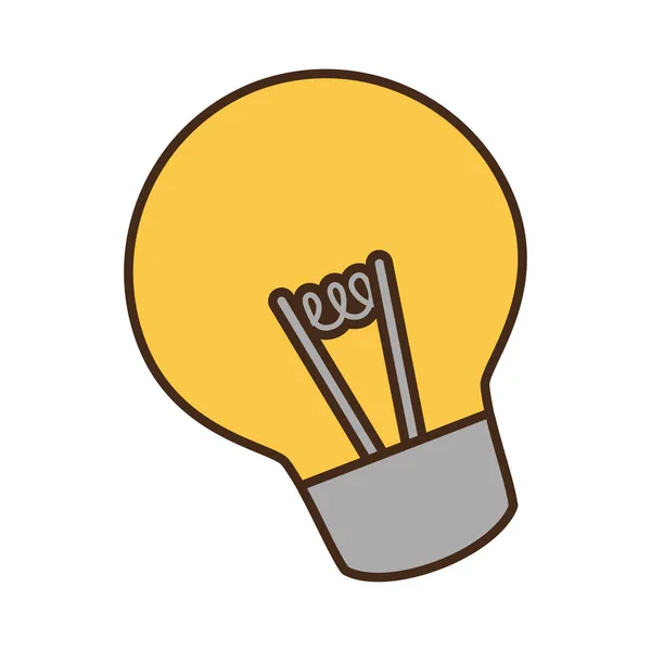 Lâmpada de desenho animado ideia de luz criatividade — Vetor de Stock