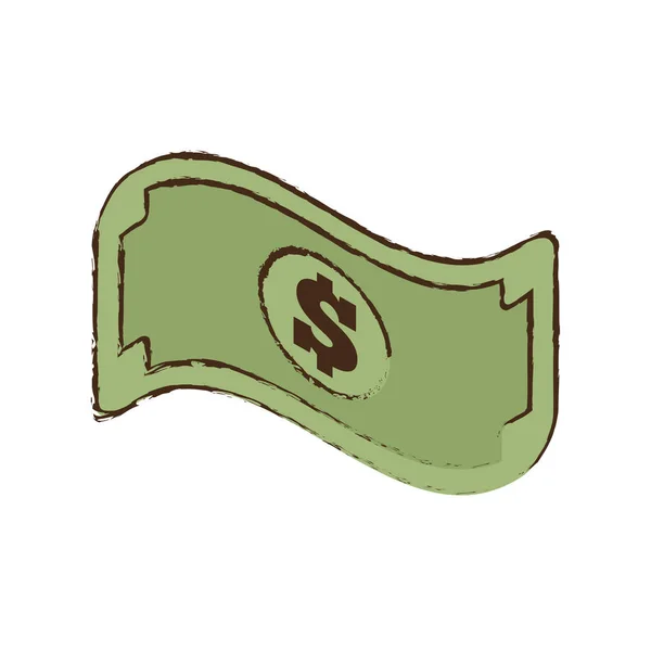 Bill money dollar cash icon sketch — Stock Vector