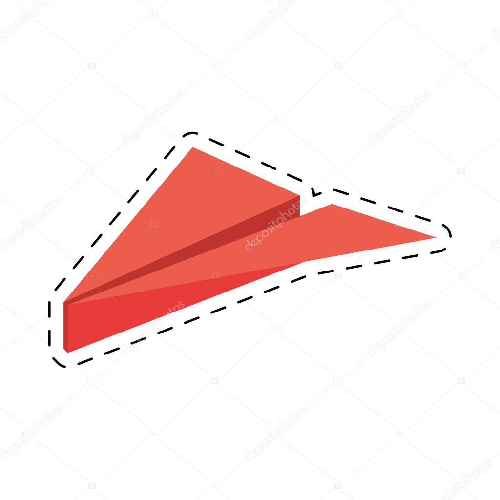 pink paper plane origami funny cut line