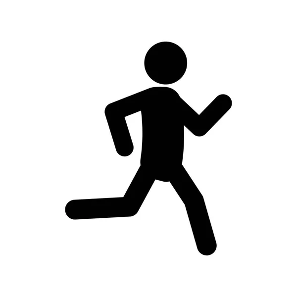 Hombre corriendo pictograma — Vector de stock