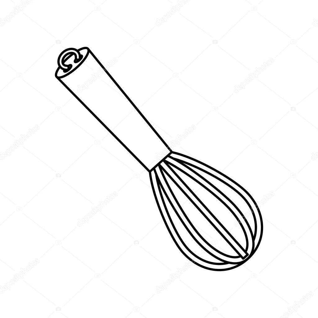Batidor manual dibujo | utensilio de cocina batidora — Vector de stock