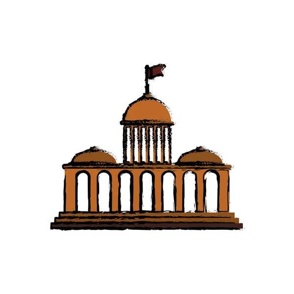 Domstolen byggnaden symbol — Stock vektor
