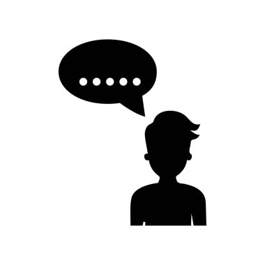 Adam konuşmak siluet