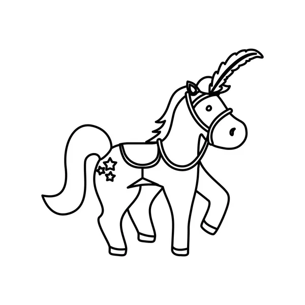 Dibujos animados de caballo de circo — Vector de stock