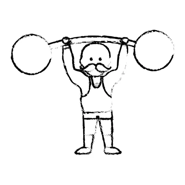 Caricatura de circo Strongman — Vector de stock