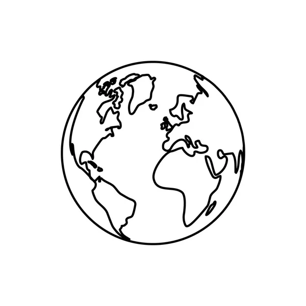 Tierra del mundo aislado — Vector de stock