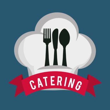 Catering yemek servisi kaşık çatal bıçak şapka şekli
