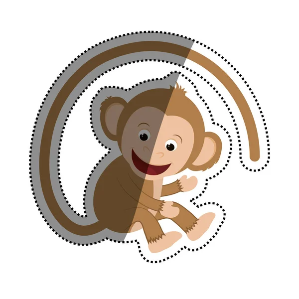 Lindo mokey dibujos animados — Vector de stock