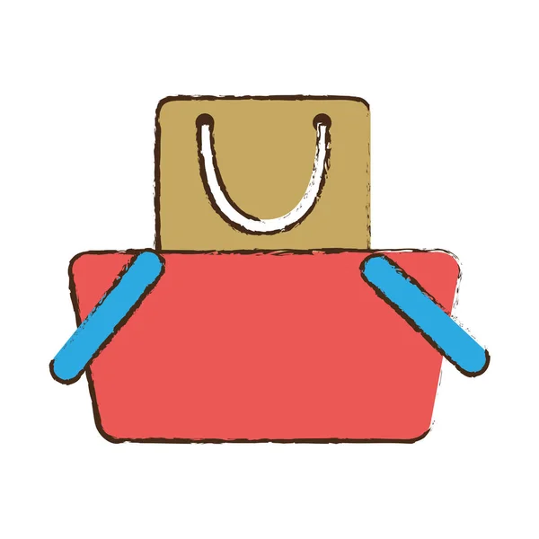 Desenho presente saco de compras cesta — Vetor de Stock