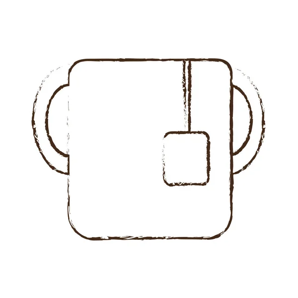 Croquis dessiner tasse thé poignée boisson — Image vectorielle