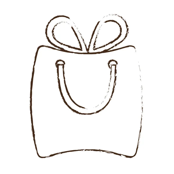 Dessin dessin sac cadeau papier boutique en ligne — Image vectorielle