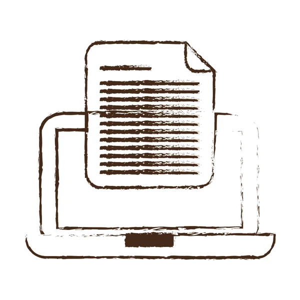 Boceto dibujar dispositivo portátil documento digital — Archivo Imágenes Vectoriales